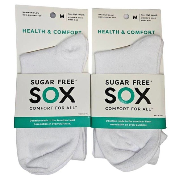Non-Binding Knee Length Women's Pack Of 2 Circulatory‎ Socks White Size Medium - Picture 6 of 7